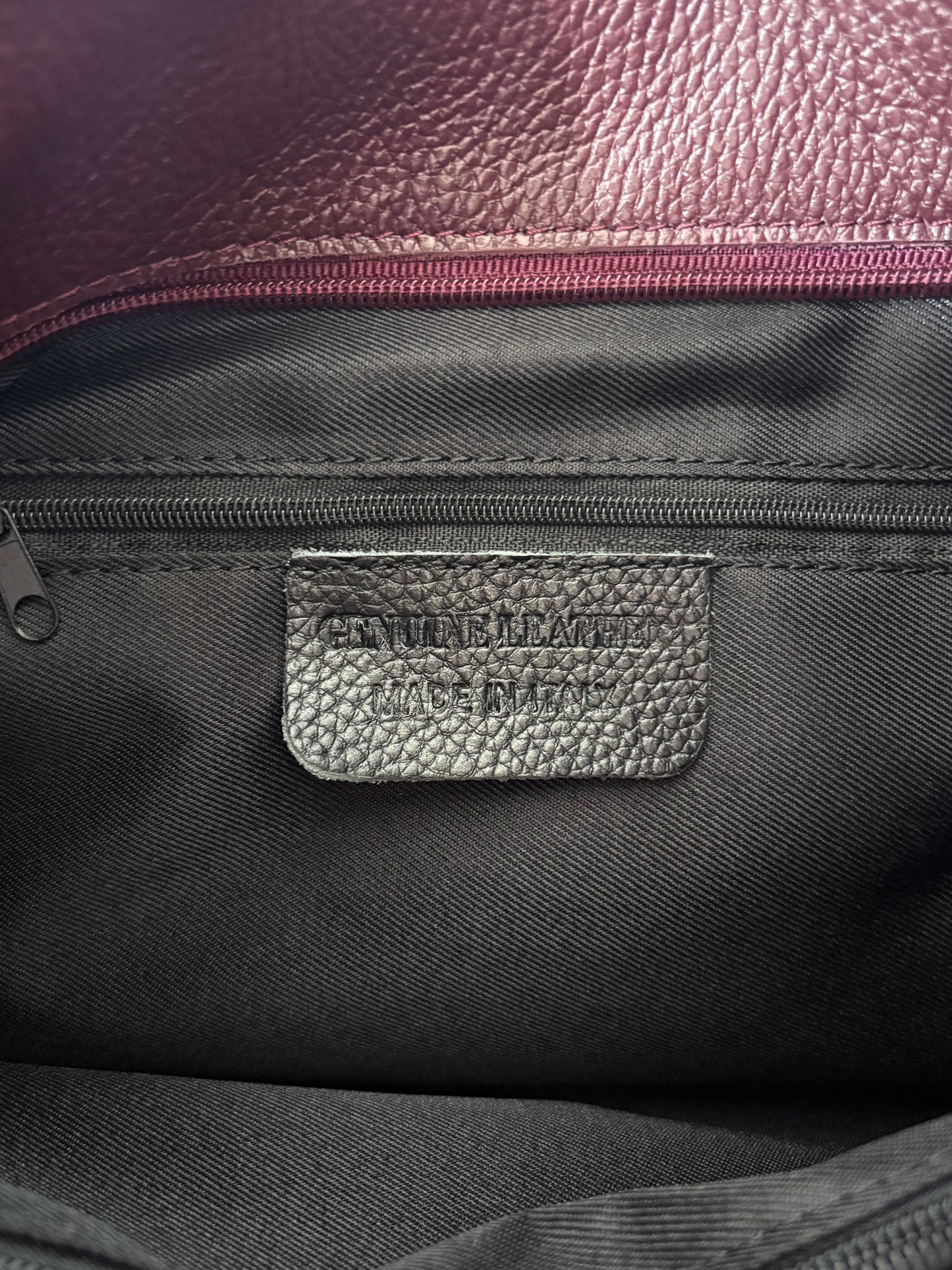Borsa hobo a spalla in vera pelle bordeaux