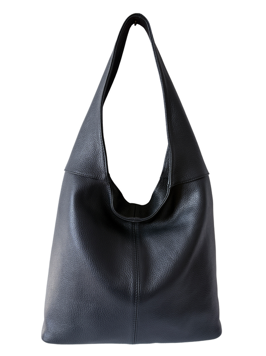 Borsa Hobo a spalla in vera pelle, Made in Italy