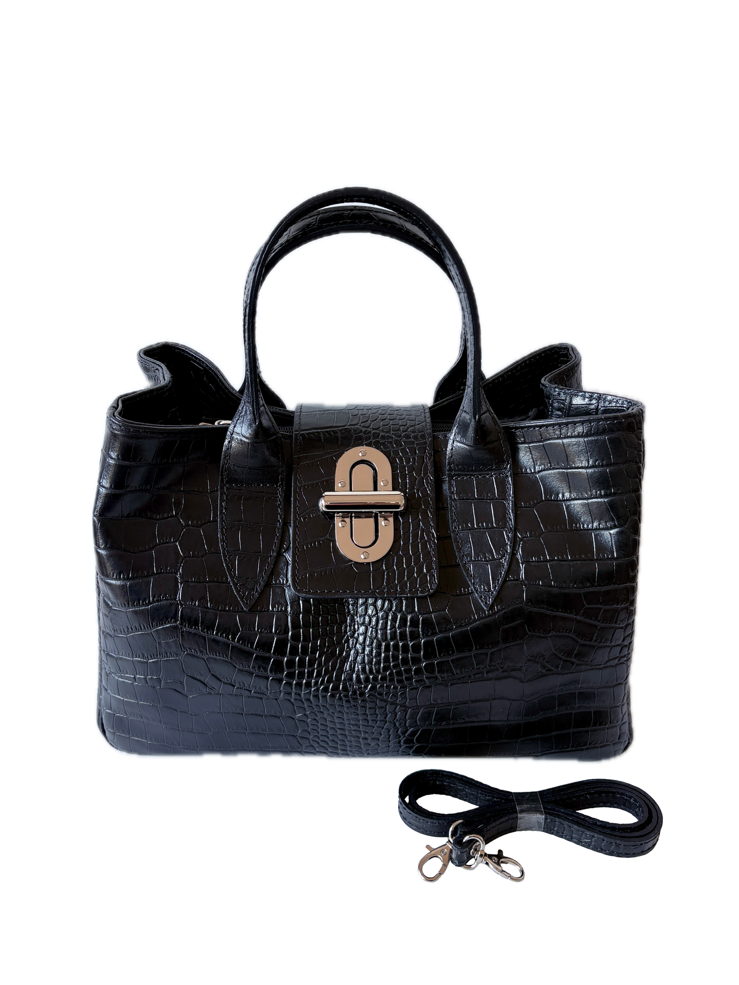 Borsa a Bauletto in vera pelle, Made in Italy