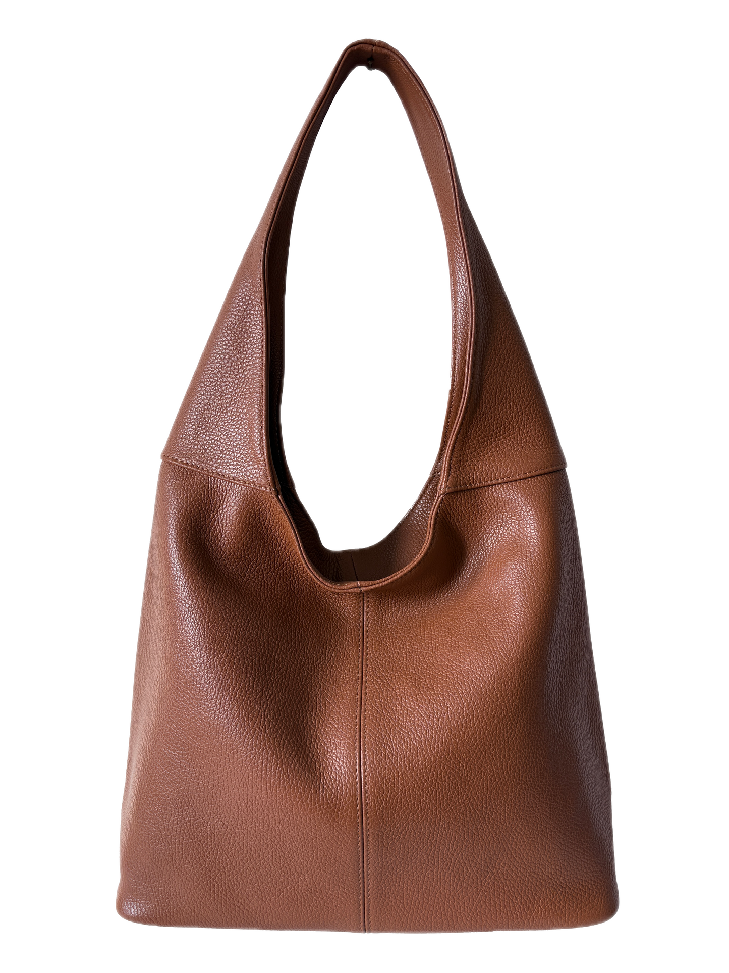 Borsa Hobo a spalla in vera pelle, Made in Italy