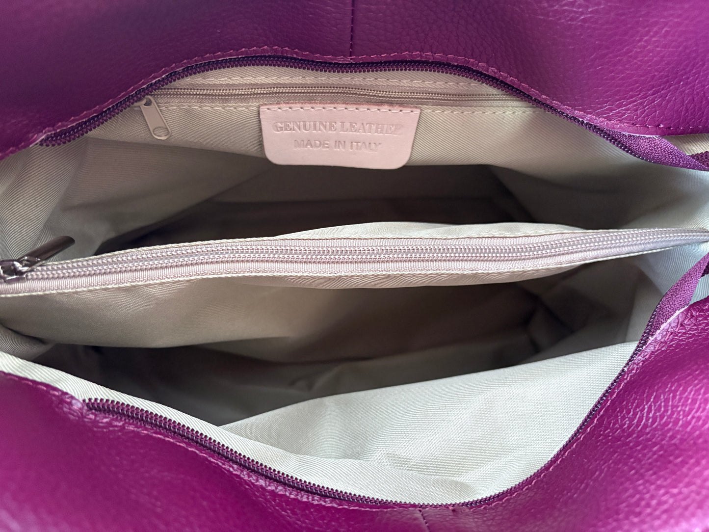 Borsa Hobo a spalla in vera pelle, Made in Italy
