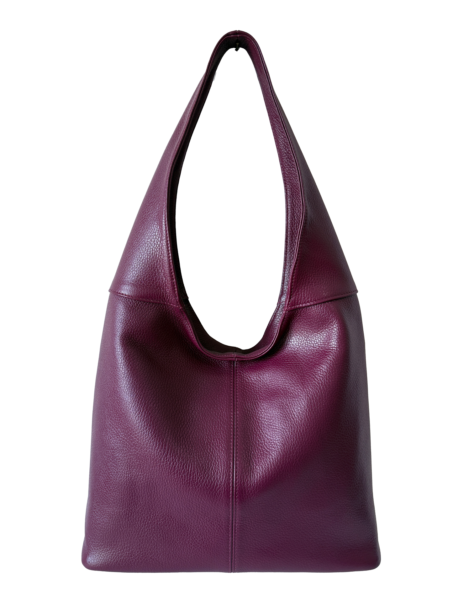Borsa Hobo a spalla in vera pelle, Made in Italy
