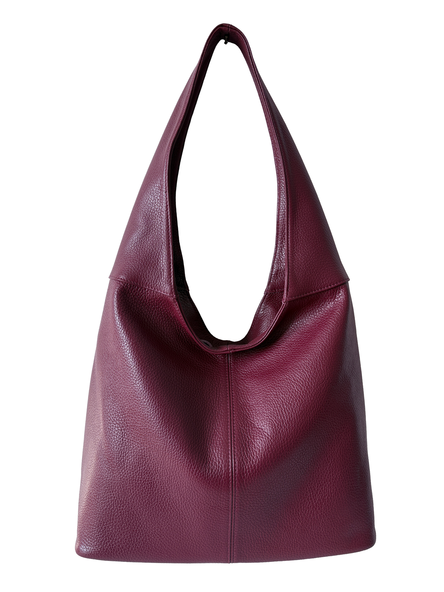 Borsa Hobo a spalla in vera pelle, Made in Italy