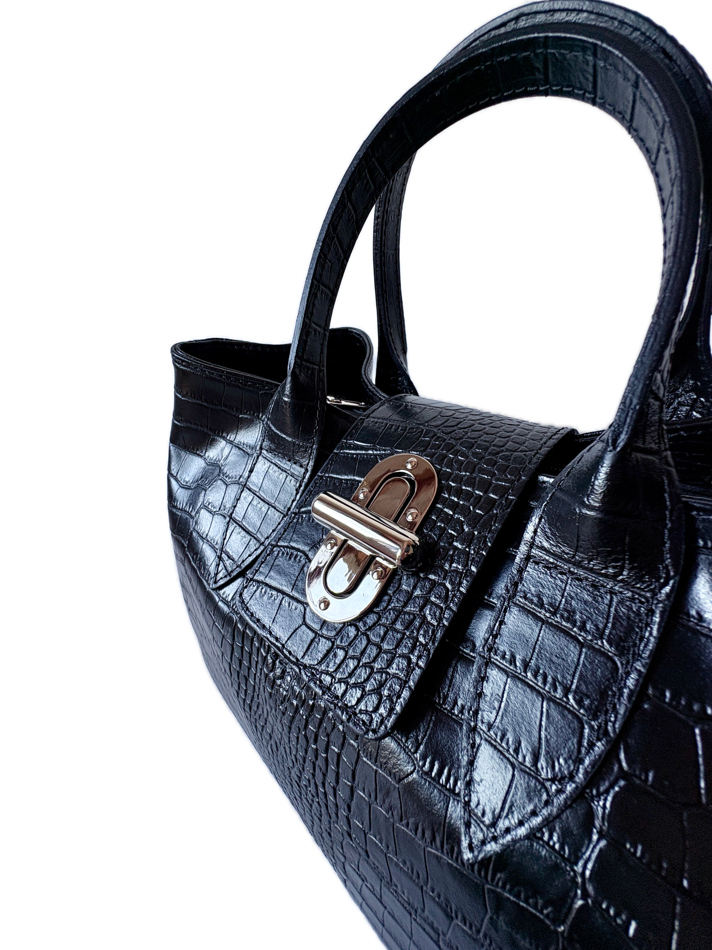 Borsa a Bauletto in vera pelle, Made in Italy