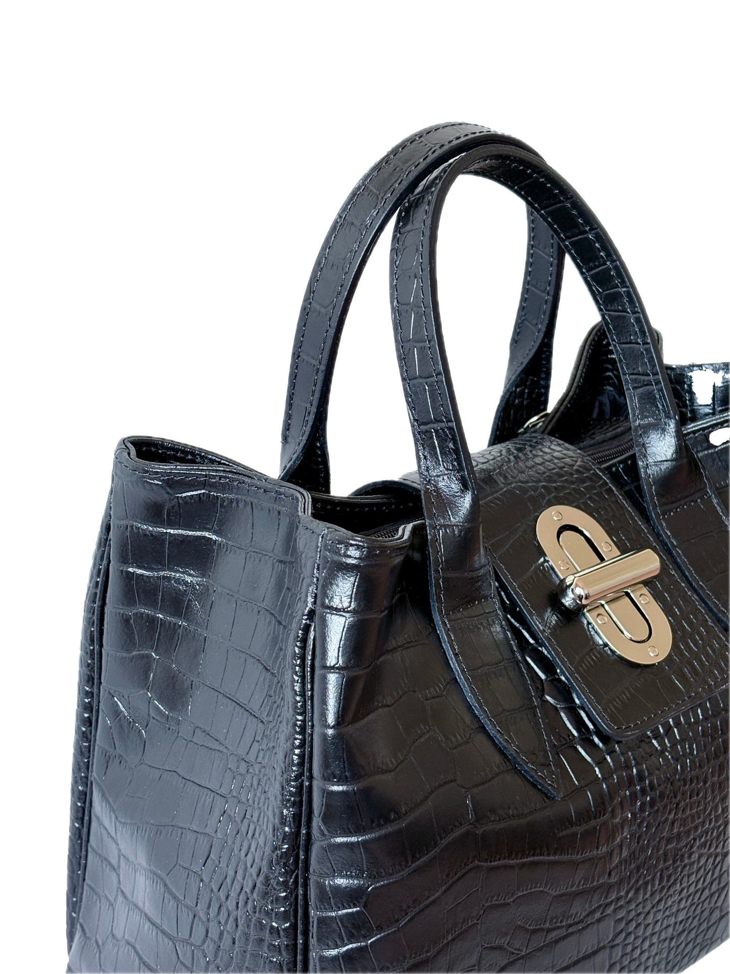 Borsa a Bauletto in vera pelle, Made in Italy