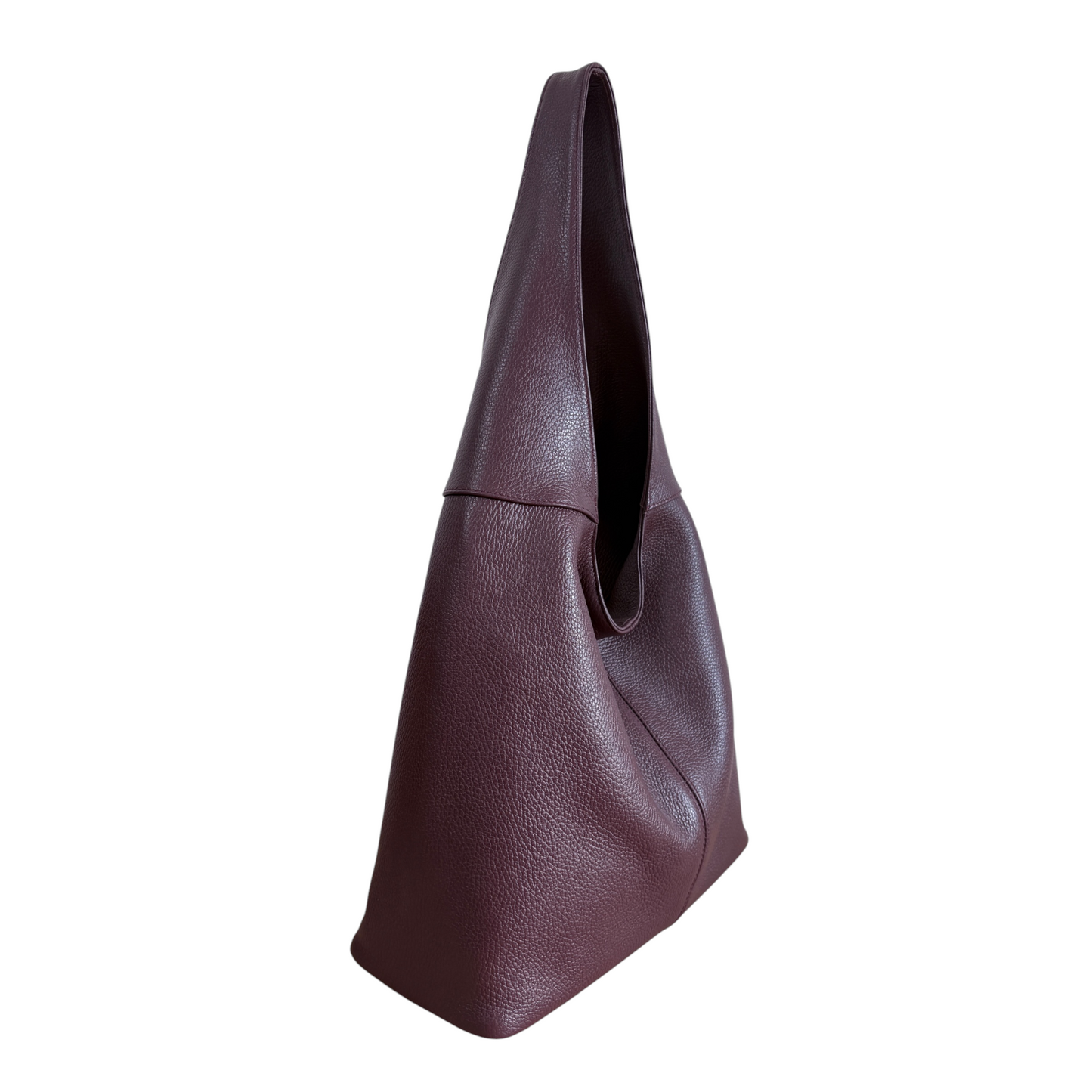 Borsa hobo a spalla in vera pelle bordeaux