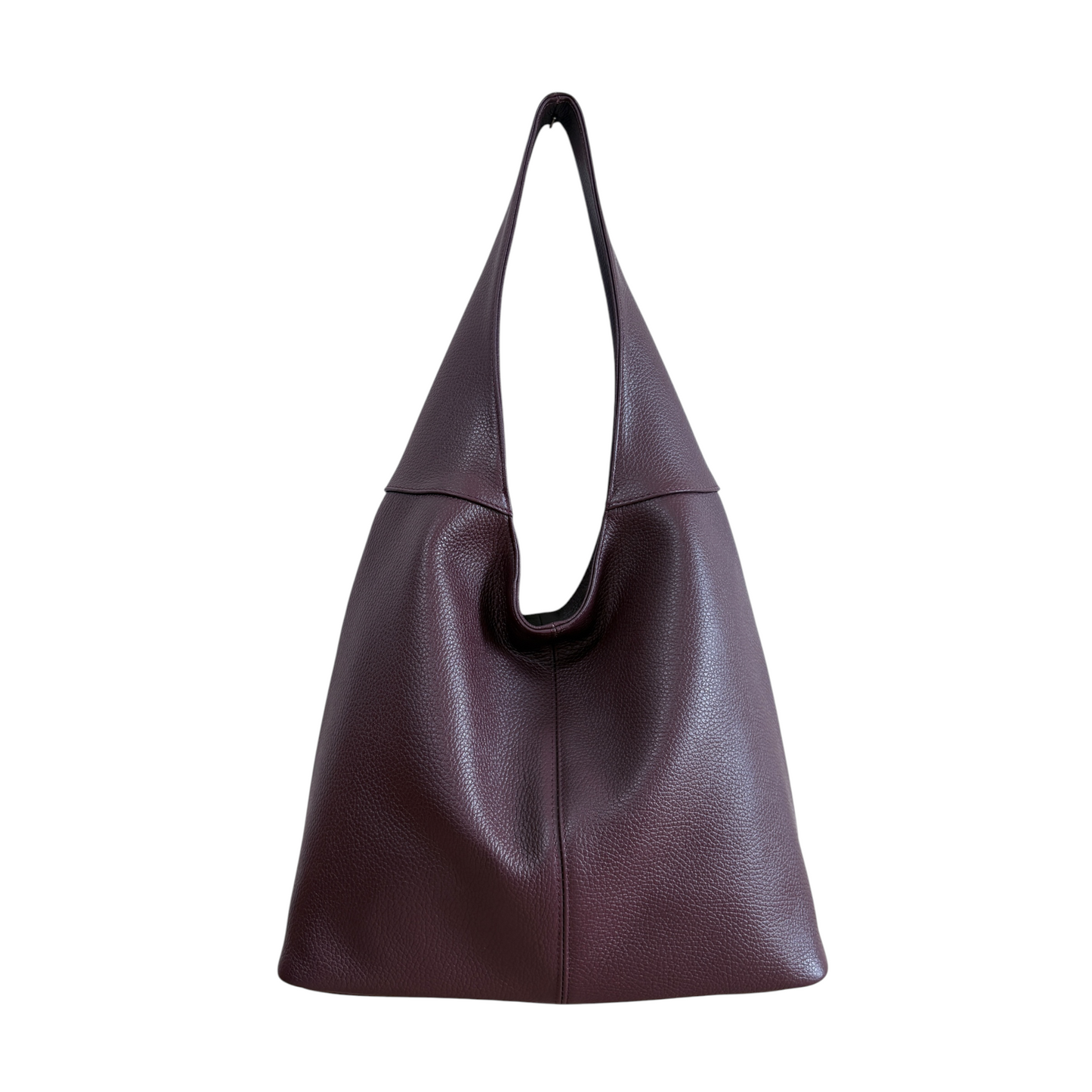 Borsa hobo a spalla in vera pelle bordeaux