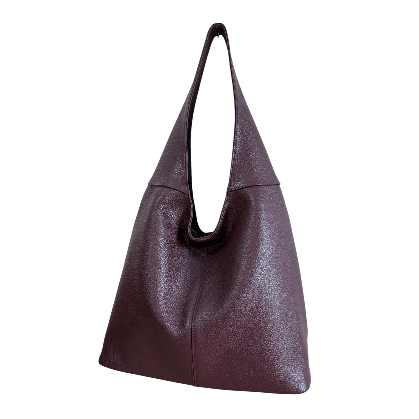Borsa hobo a spalla in vera pelle bordeaux