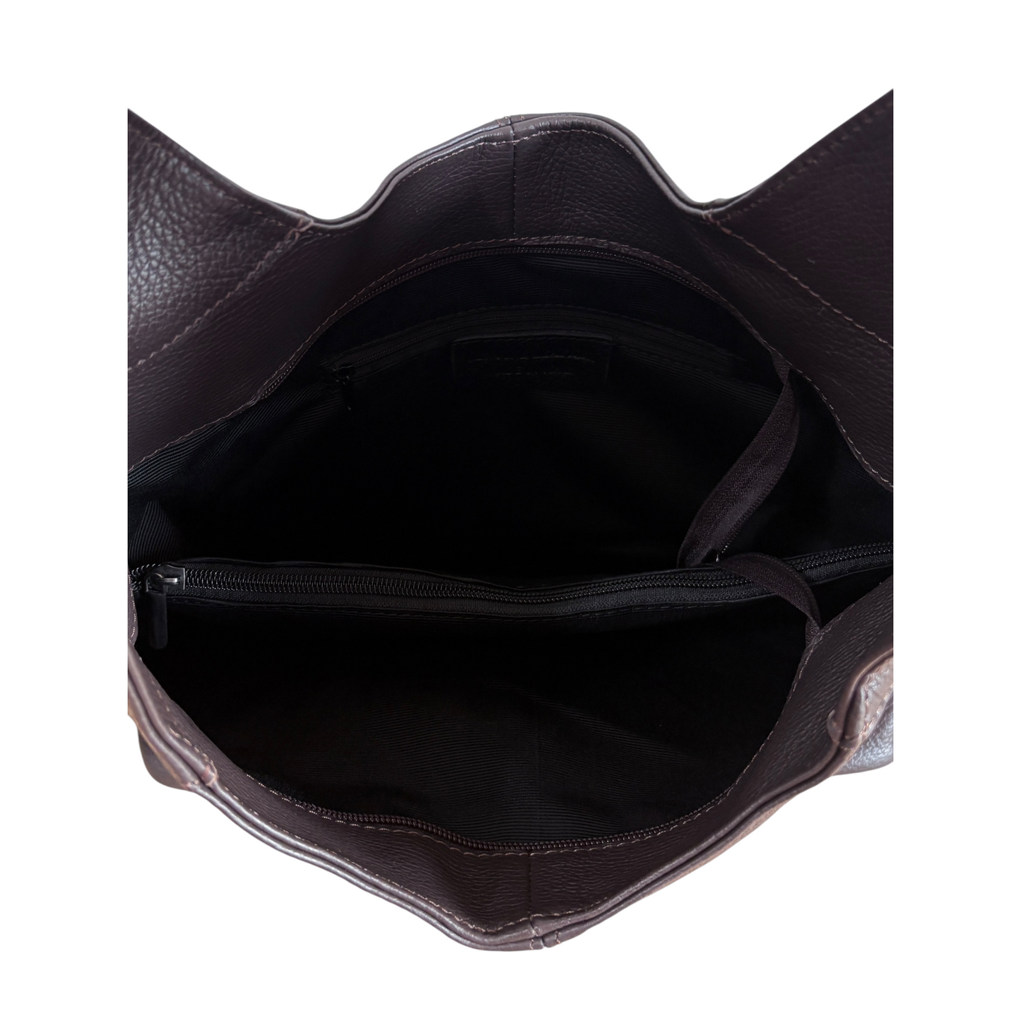 Borsa hobo a spalla in vera pelle testa di moro