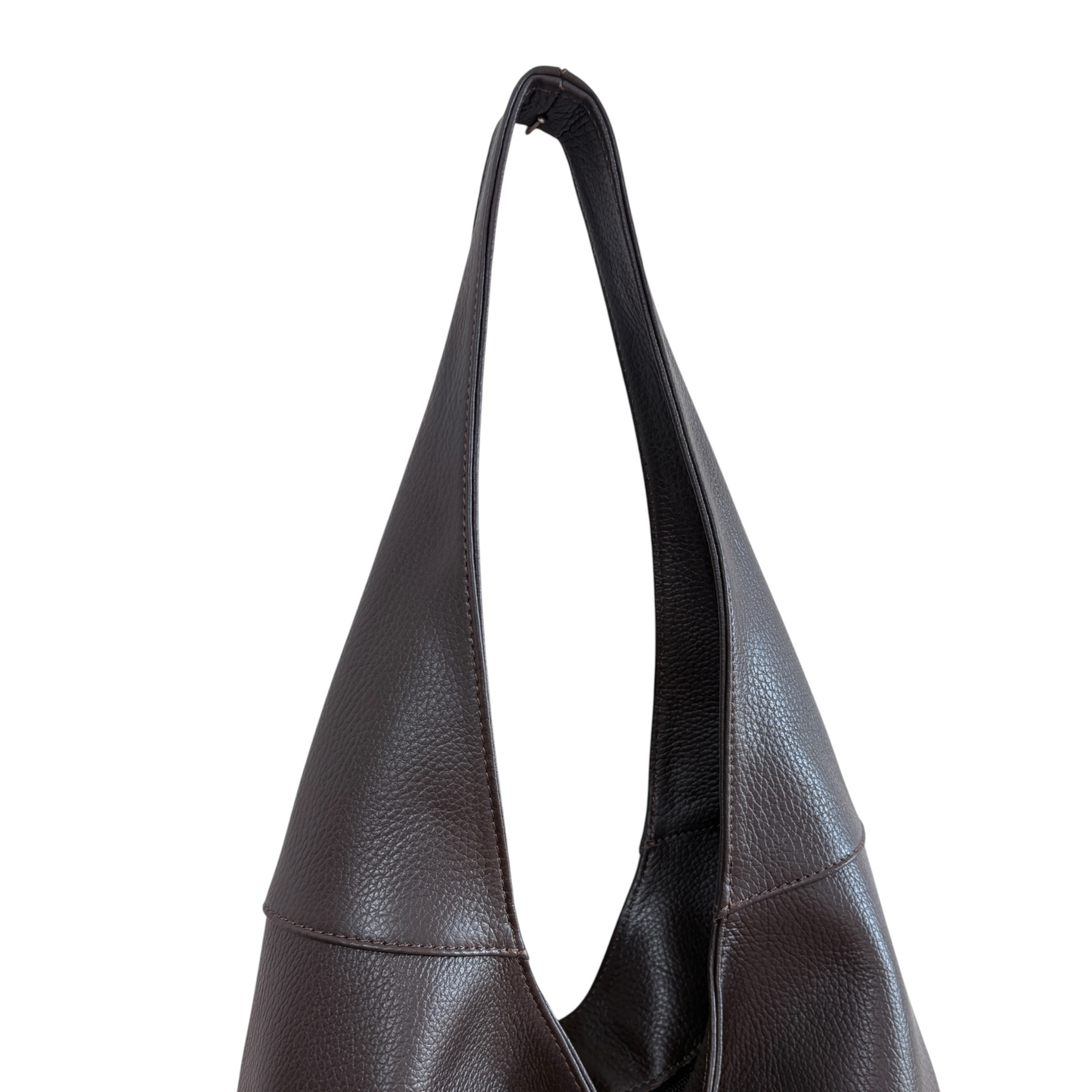 Borsa hobo a spalla in vera pelle testa di moro