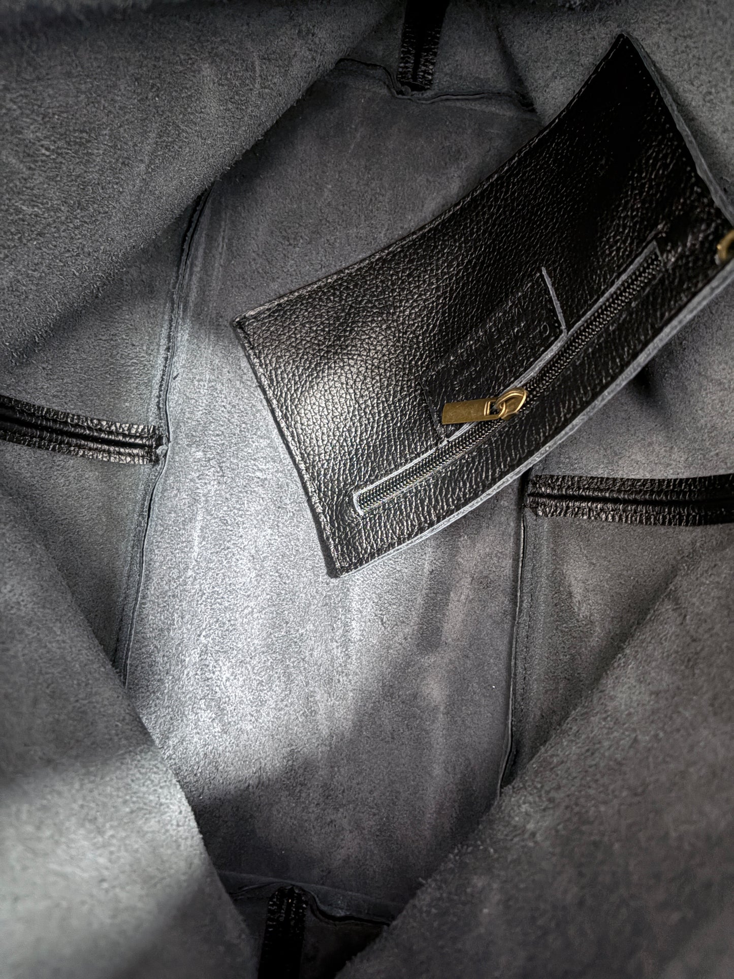 Borsa hobo in vera pelle nera