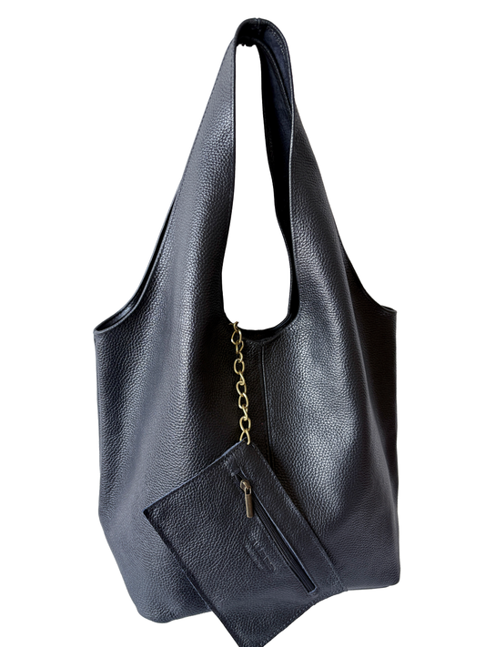 Borsa Hobo in vera pelle, Made in Italy