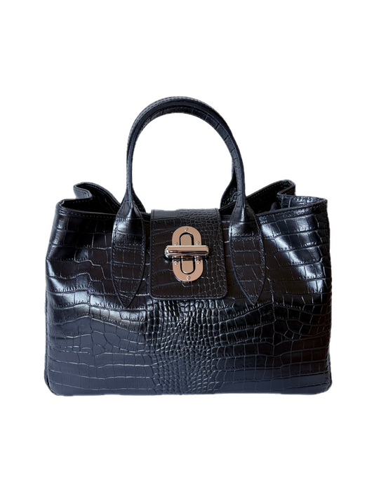 Borsa a Bauletto in vera pelle, Made in Italy